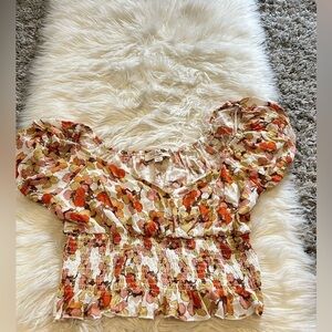 Floral Smocked Crop Top
